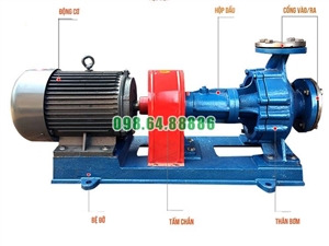 Bơm ly tâm chịu nhiệt RY125-80-160 Lưu lượng 160 m3/h, công suất 22 kW, cột áp 50 m